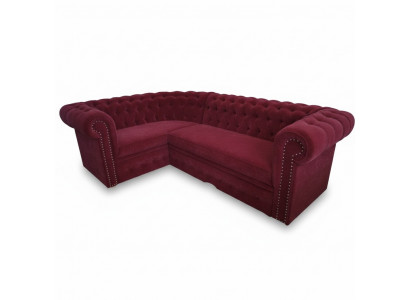 Sofa d'angle Chesterfield Canapé d'angle Suite d'angle en velours Sièges Canapés d'angle