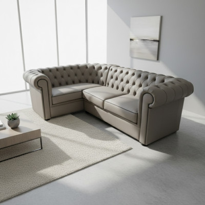 Canapé d'angle Chesterfield Canapé d'angle en tissu Suite d'angle Sièges Rembourrage Canapés d'angle