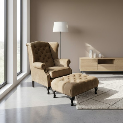 Tabouret tabouret repose-pieds tabouret repose-pieds banc siège Chesterfield