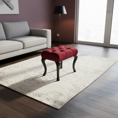 Tabouret Roma Tabouret de luxe design Siège rembourré Textile Se détendre Côté Canapé Nouveau