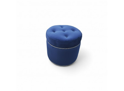 Chesterfield Pouf Repose-Pieds en Textile Tabouret Rond Tabouret Rembourré Siège Nouveau
