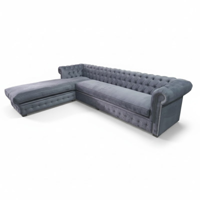 Canapé d'angle en velours Chesterfield en tissu Canapé d'angle Rembourrage de canapé Ensemble d'angle