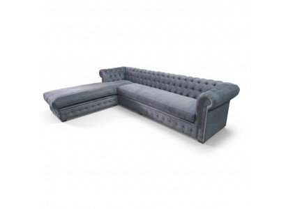 Canapé d'angle en velours Chesterfield en tissu Canapé d'angle Rembourrage de canapé Ensemble d'angle