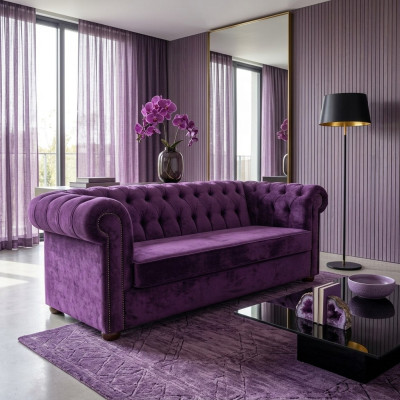 Canapé 3 places Chesterfield Canapé convertible Fonction lit Canapés Canapés Tissu neuf