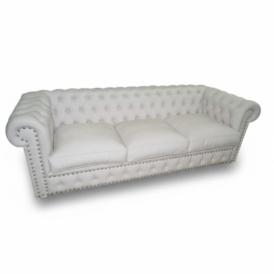 Chesterfield canapé trois places Revêtement de canapé Conception de canapé en cuir Canapés 3 places