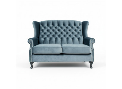 Canapé 2 places Chesterfield Design Tissu canapé de luxe Canapés Fauteuils à oreilles