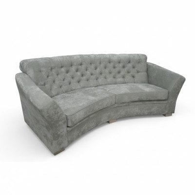 Trois places Demi-cercle Canapé Chesterfield Tissu Canapé Canapés Beige