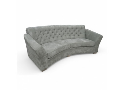 Trois places Demi-cercle Canapé Chesterfield Tissu Canapé Canapés Beige