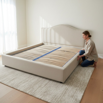 Lit Chesterfield Rembourrage Double lits d'hôtel 180x200cm sommier