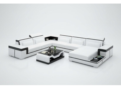 Canapé d'angle Canapé d'angle Canapé en U Rembourrage Canapés Cuir Design Canapé éclairé