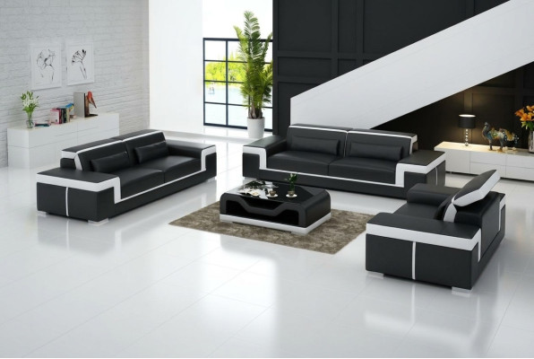 Canapé design Rembourrage Canapés Cuir Moderne Ensemble de canapés 3 + 1 place Ensemble complet nouveau