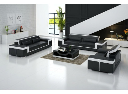 Canapé design Rembourrage Canapés Cuir Moderne Ensemble de canapés 3 + 1 place Ensemble complet nouveau