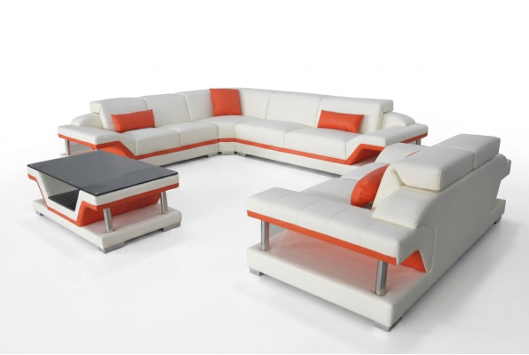 Canapé d'angle Ensemble de canapés Table basse Set complet Rembourrage de siège Canapé d'angle Canapé USB