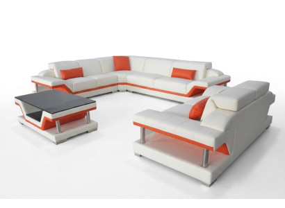 Canapé d'angle Ensemble de canapés Table basse Set complet Rembourrage de siège Canapé d'angle Canapé USB
