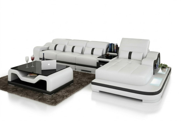 Canapé en cuir canapé set nouveau 3+2+1 places Suite Design Moderne Canapé + USB