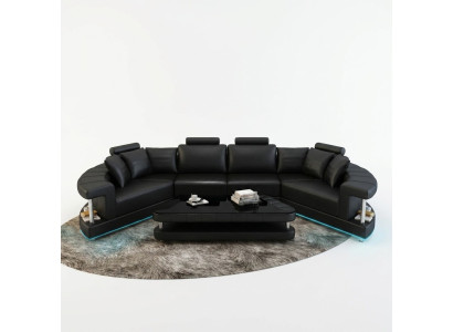 Paysage vivant Canapé d'angle trapézoïdal Canapé rond rond Sofa rond Canapé Rembourrage de forme en U + USB