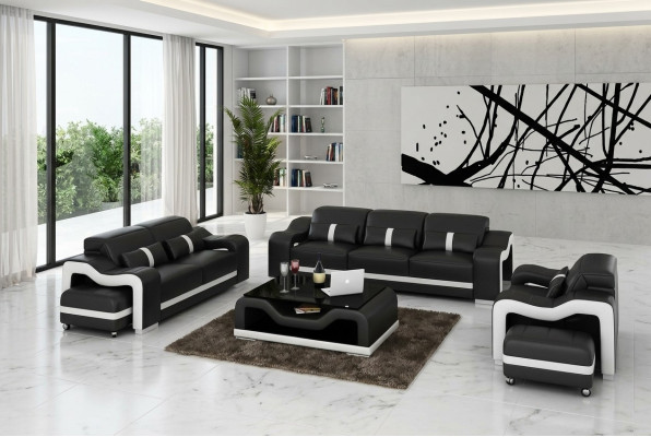 Ensemble de canapés design Canapé Rembourrage Canapés Cuir Moderne 3+2 Places Ensemble Complet Neuf