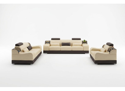 Ensemble de canapés Canapé Rembourrage Canapé 3+3 Ensemble Complet Sets Design Cuir 2 pièces.