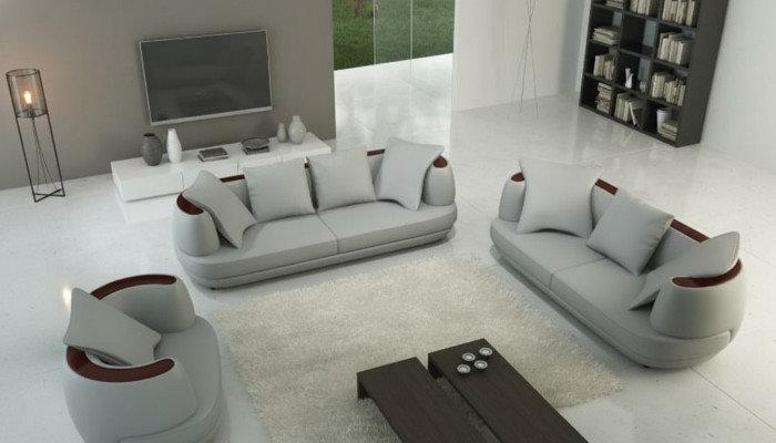 Canapé en cuir USB Set de canapé 3+2+1 Siège Canapé Suite Canapé en tissu Ensemble Sets