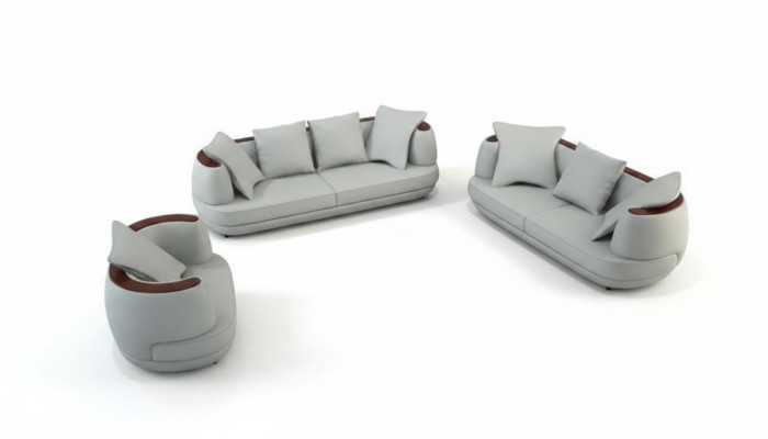 Canapé en cuir USB Set de canapé 3+2+1 Siège Canapé Suite Canapé en tissu Ensemble Sets
