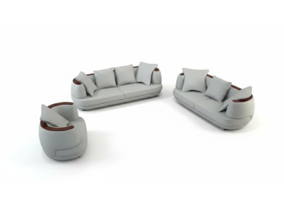 Canapé en cuir USB Set de canapé 3+2+1 Siège Canapé Suite Canapé en tissu Ensemble Sets