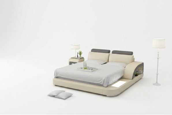 Lit double d'hôtel avec USB Lit à eau Complet Lit en cuir Lit rembourré Eau