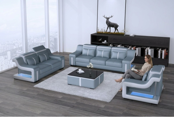 Design Canapé Multifonctionnel Relax en Cuir 3 Places Nouveau
