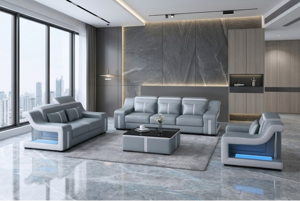 Design Canapé Multifonctionnel Relax en Cuir 3 Places Nouveau