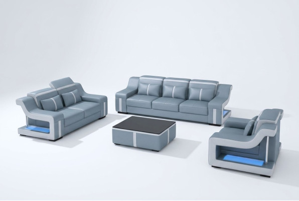 Design Canapé Multifonctionnel Relax en Cuir 3 Places Nouveau