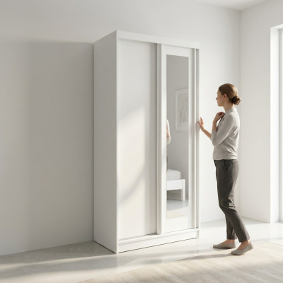 Conception Garde-robe Vêtements Armoires Coulissantes Bois Portes Flottantes Armoire 100cm