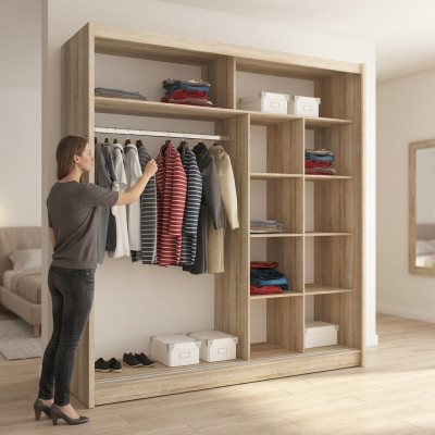 Étagères polyvalentes Armoire Étagère Rangement Vêtements Armoires 200cm