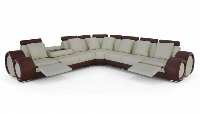 Conception de canapé d'angle de salle de siège de rembourrage en cuir + USB Designer Suite Sofas nouveau