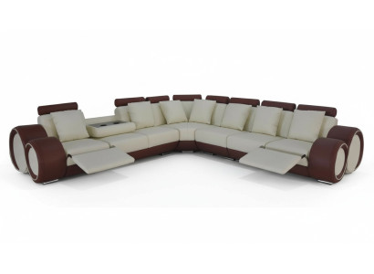 Conception de canapé d'angle de salle de siège de rembourrage en cuir + USB Designer Suite Sofas nouveau