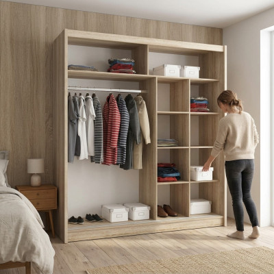Étagères polyvalentes Armoire étagère de rangement décoratif Armoires à vêtements 200cm