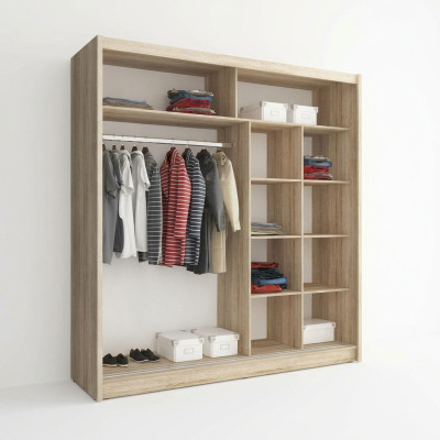 Étagères polyvalentes Armoire étagère de rangement décoratif Armoires à vêtements 200cm