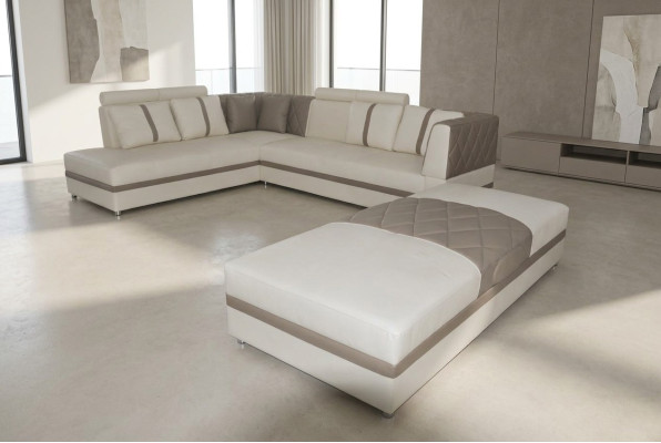 Canapé d'angle avec USB, canapé d'angle en cuir, fauteuils capitonnés de salon Suite de siège A1128