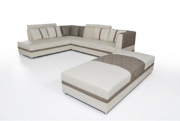 Canapé d'angle avec USB, canapé d'angle en cuir, fauteuils capitonnés de salon Suite de siège A1128