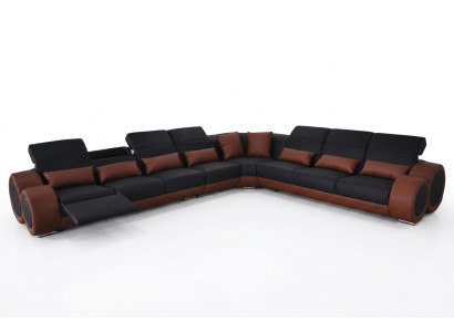 Angle de design Canapé d'angle avec USB. Revêtement en cuir. Suite de sièges de canapé moderne avec nouveaux sièges.
