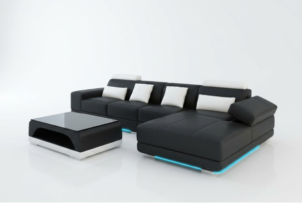 Canapé en cuir Canapé Canapé d'angle Canapé d'angle Suite Design Canapé moderne avec USB