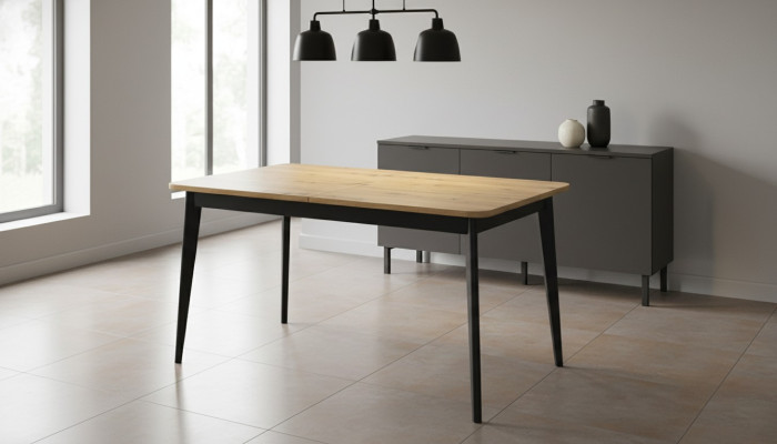 Table à manger en bois moderne, table en bois, table de salle à manger, tables en bois, salle à manger extensible