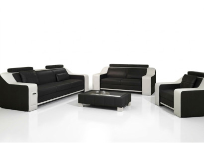 Siège Suite Canapé Revêtement en cuir 3+2+1 Canapé design moderne Ensembles de canapés USB