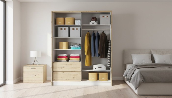 Étagères polyvalentes Armoire Porte-manteau Étagère Armoires à vêtements Rangement