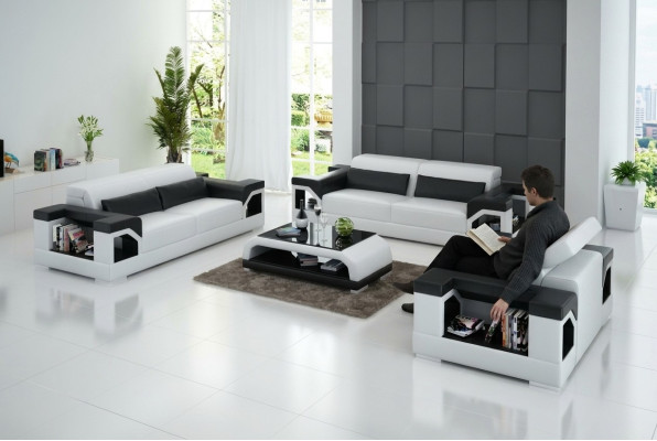 Canapé en cuir canapé ensemble canapé ensemble 3+2+1 places suite design canapé moderne avec USB