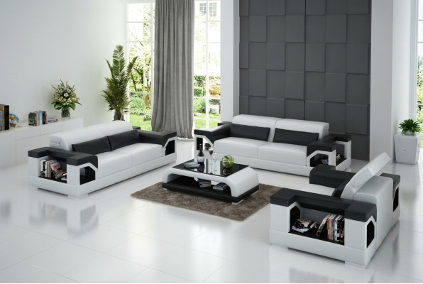 Canapé en cuir canapé ensemble canapé ensemble 3+2+1 places suite design canapé moderne avec USB