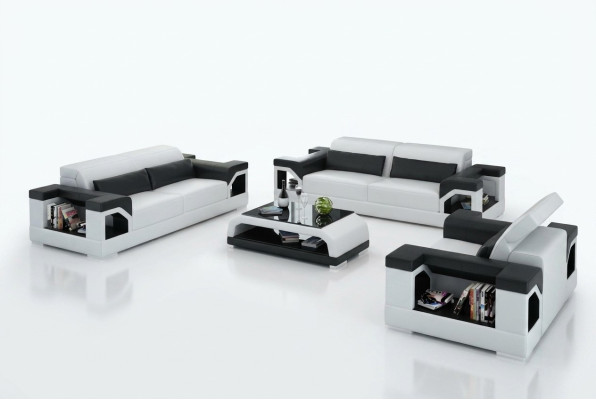Canapé en cuir canapé ensemble canapé ensemble 3+2+1 places suite design canapé moderne avec USB