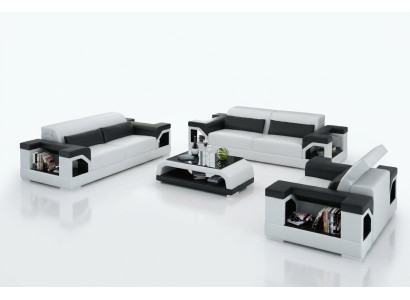 Canapé en cuir canapé ensemble canapé ensemble 3+2+1 places suite design canapé moderne avec USB