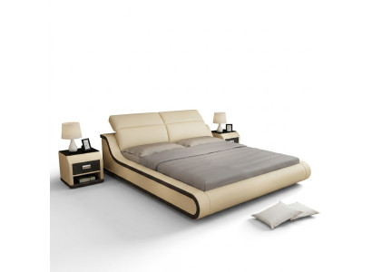 Lit double de l'hôtel du matelas d'eau Lits avec USB Lit en cuir complet Lit rembourré Eau