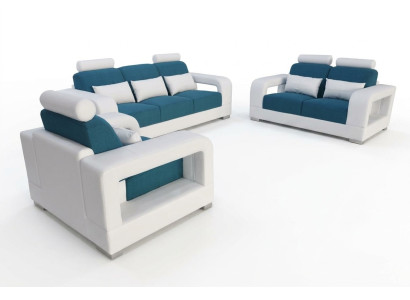 Canapé Canapé Rembourrage paysage vivant Siège Ensemble de meubles Suite 3+2+1 Canapés avec USB