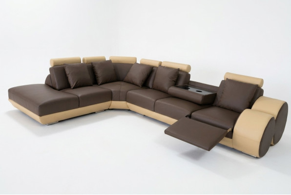 Conception Siège rembourré en cuir Paysage Chambre Salon Canapé Coin avec USB