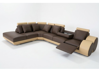 Conception Siège rembourré en cuir Paysage Chambre Salon Canapé Coin avec USB